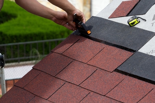 Red shingle install